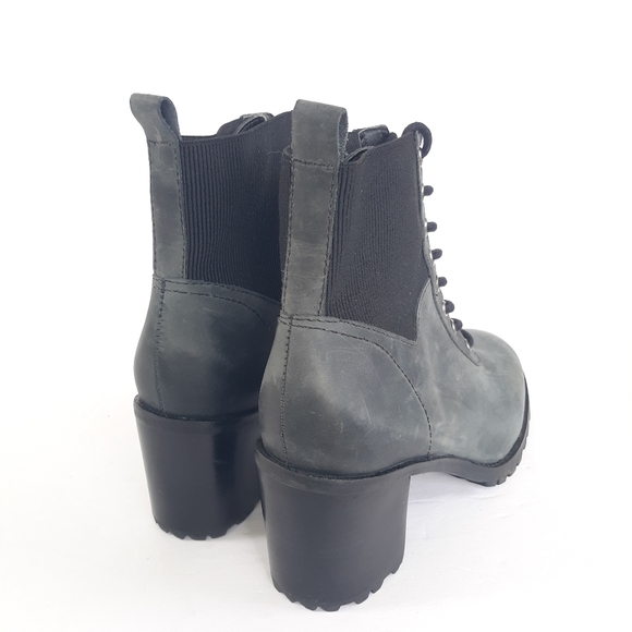 Matisse Leather Lace Up Ankle Boots Moss - Picture 7 of 8